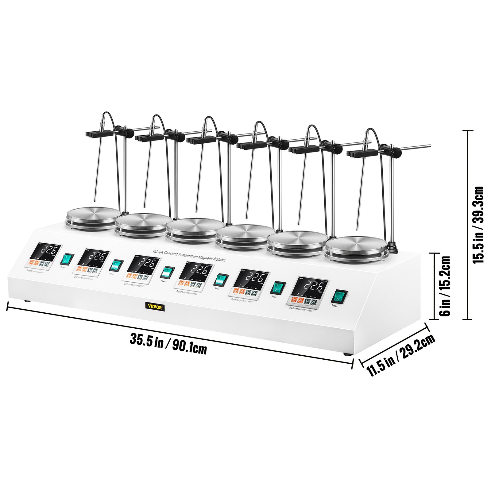 6 Heads Multi Unit Digital Thermostatic Magnetic Stirrer Hotplate Mixer 220v