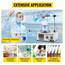 VEVOR 85-2 Magnetic Stirrer with Heating Plate 1000ml Hotplate Laboratory Magnetic Stirrer 300W Digital Display