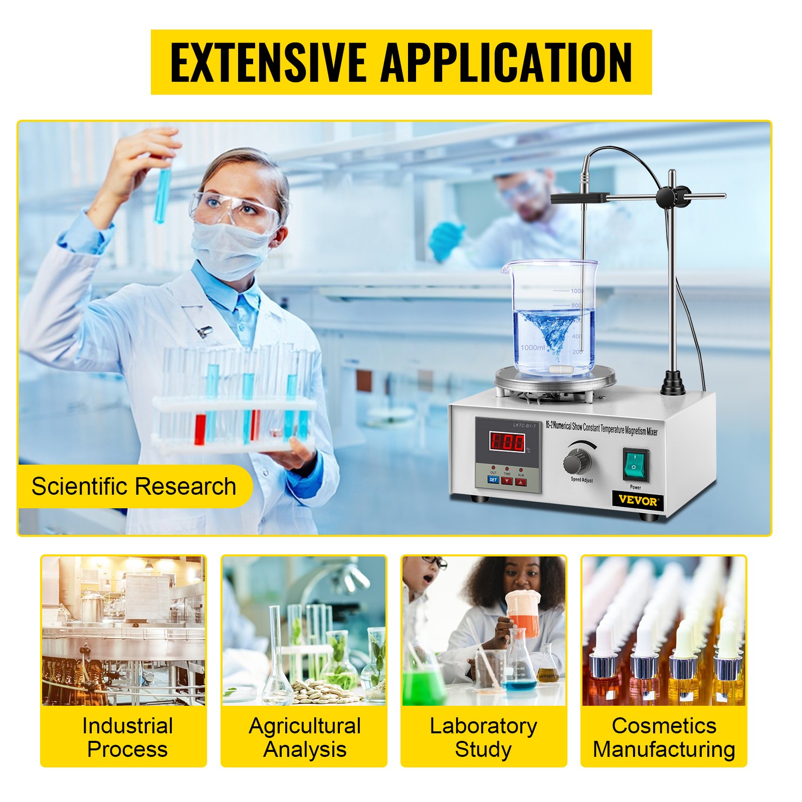 Vevor Magnetic Stirrer with Heating Plate 85-2 Hotplate mixer 220V Digital Display