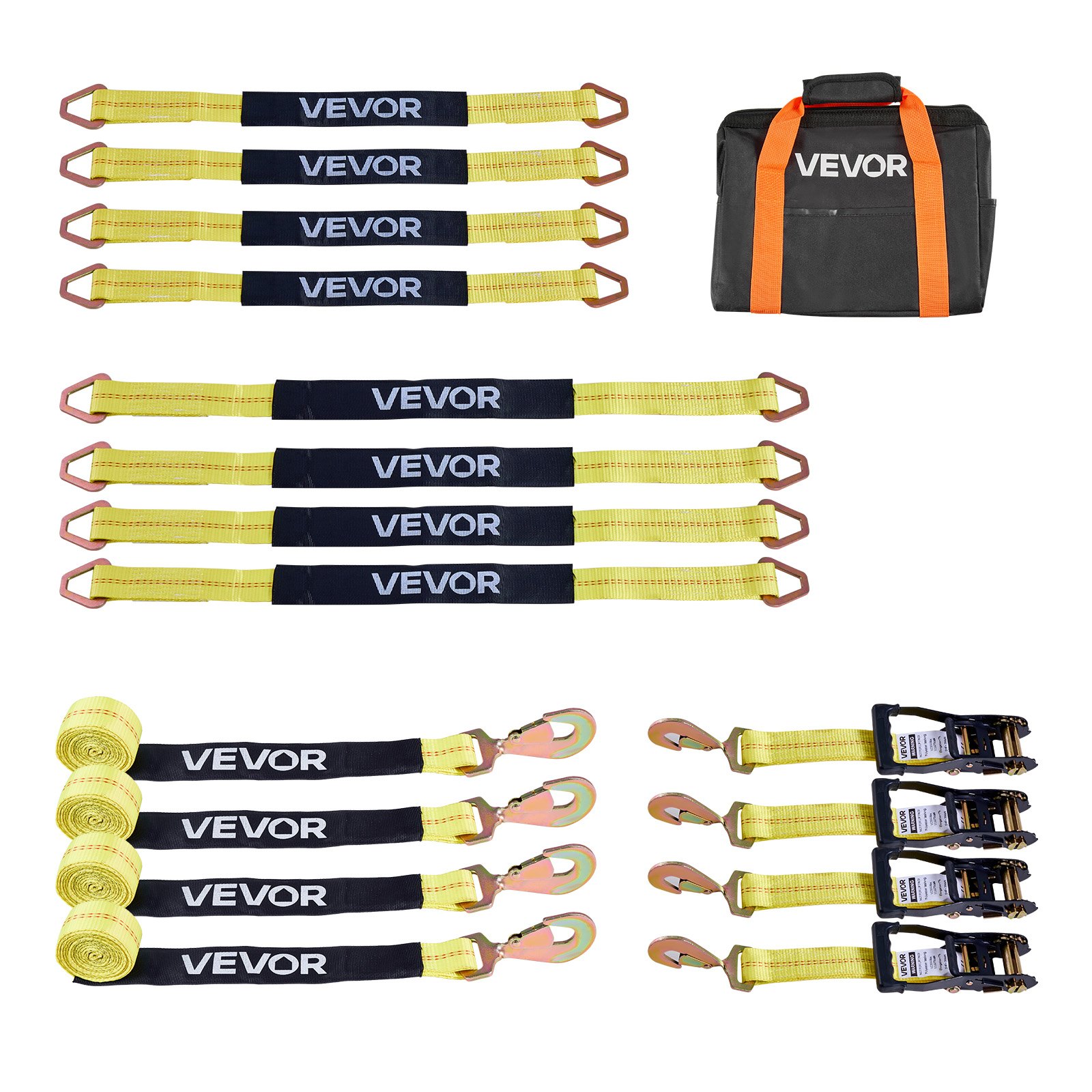 VEVOR Wheel Chock Tie-Down Kit, Axle Type Trailer Tie Down Strap, Car Tie Down Kit with Break Strength 10009 lbs, Working Load 3333 lbs, Trailer Ratchet Strap for ATV, UTV, & Heavy-Duty Pickup Trucks