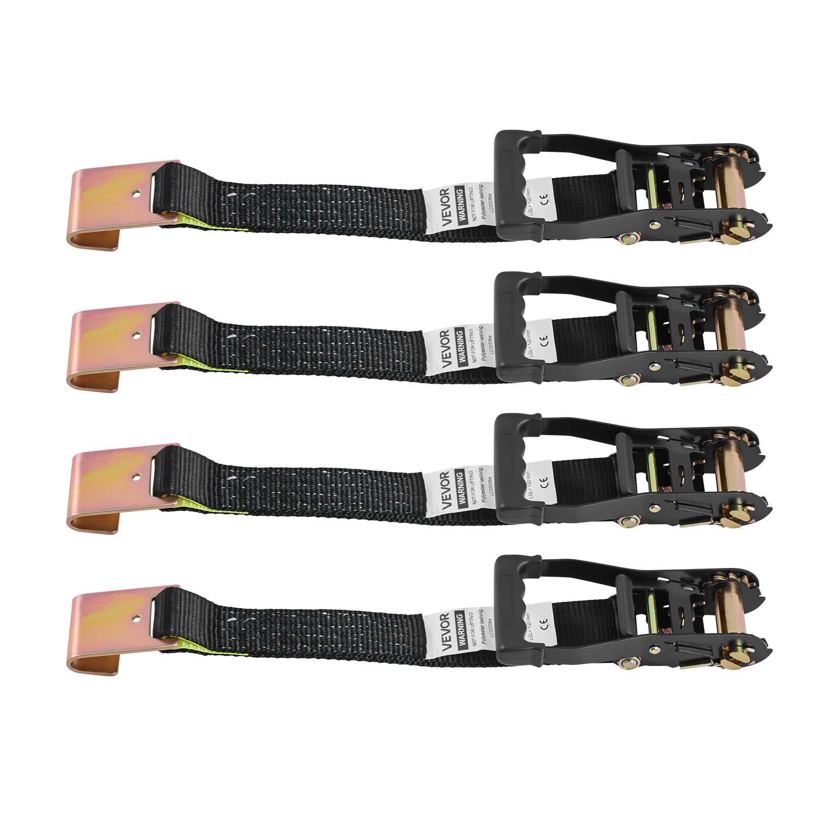 VEVOR Wheel Chock Tie-Down Kit, Tire-Style Trailer Tie Down Strap, Car Tie Down Kit with Flat Hook, Break Strength 4540 kg & Working Load 1512 kg Motorcycle Tie-Down System for ATVs, SUVs, Trailers