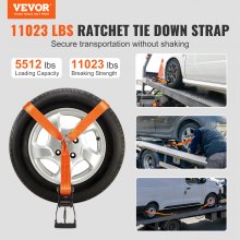 VEVOR Ratchet Tie Down Straps Kit, 2" x 120" däckremmar, 5512 LBS arbetsbelastning, 11023 LBS Brottstyrka, bilfästband med fästkrokar för personbil, lastbil, släp, 4-pack