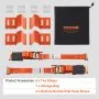 VEVOR Wheel Chock Tie Down Kit, 2" x 96" Tie Down Strap Kit, Heavy Duty Trailer Tie Down System for 10"-23" Wheels, ATV, UTV, Trailer, Mower, Wheel Chock & Tie-Down Accessories, 4-Pack