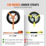 VEVOR Ratchet Tie Down Straps Kit, Lasso Style 2" x 120" Lasso Straps, 5512 LBS Working Fort, 11023 LBS Breaking Strength, Car Tie Down Strass with Snap Hooks for Passenger Car, Truck, Trailer, 4 Pack