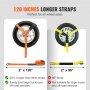VEVOR Ratchet Tie Down Straps Kit, Lasso Style 2" x 120" Tire Straps, 5512 LBS Working Load, 11023 LBS Breaking Strength, Car Tie Down Straps with Snap Hooks for Passenger Car, Truck, Trailer, 4-Pack