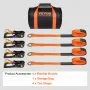 VEVOR Ratchet Tie Down Straps Kit, Lasso Style 2" x 120" Tire Straps, 5512 LBS Working Load, 11023 LBS Breaking Strength, Car Tie Down Straps with Snap Hooks for Passenger Car, Truck, Trailer, 4-Pack