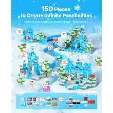 VEVOR Magnetic Blocks 150 PCS Glacier Castle Set STEM Montessori Sensory Toys