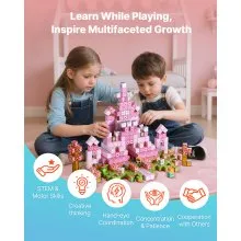 VEVOR Magnetic Blocks 100 PCS Princess Castle Set STEM Montessori Sensory Toys