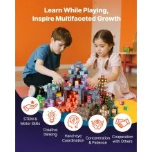 VEVOR Magnetic Blocks 100 PCS Dark Castle Set STEM Montessori Sensory Toys