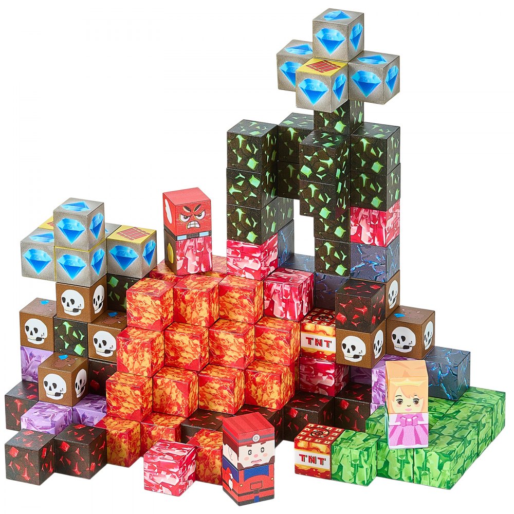 Blocos magnéticos VEVOR, conjunto de 150 peças Dark Castle, cubos de construção magnéticos para crianças, brinquedos sensoriais STEM Montessori para presente de Natal e aniversário, brinquedo de construção empilhável para meninos e meninas a partir de 3 anos