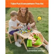 VEVOR Magnetic Blocks 100 PCS Cemetery Zombies Set STEM Montessori Sensory Toys