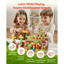 VEVOR Magnetic Blocks 100 PCS Magnet Blocks Set STEM Montessori Sensory Toys