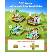 VEVOR Magnetic Blocks 150 PCS Forest Castle Set STEM Montessori Sensory Toys
