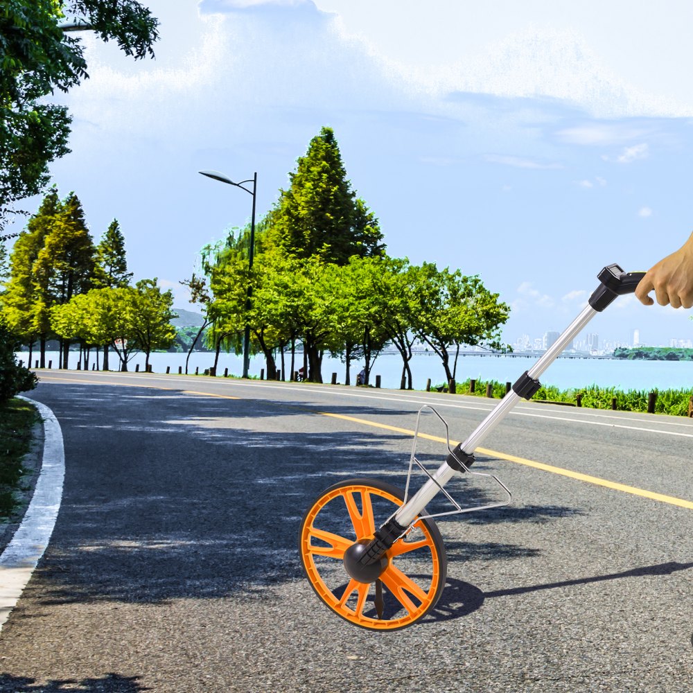 VEVOR Measuring Wheel 12.5” Road Runner Telescoping Handle Feet/Inches w/ Bag