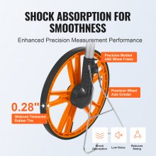 VEVOR Measuring Wheel 317mm Road Runner Τηλεσκοπική λαβή Πόδια/ίντσες με τσάντα