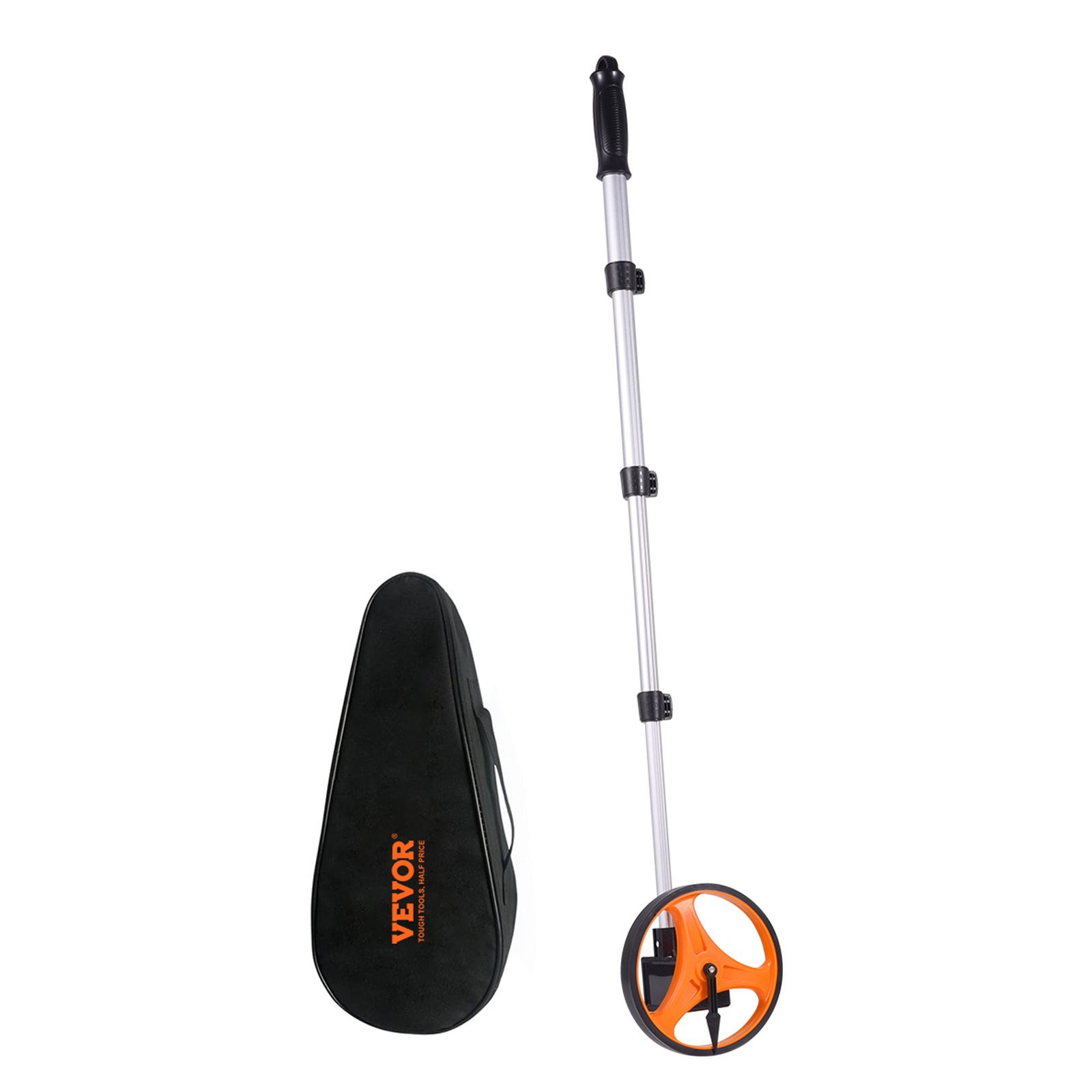 VEVOR Measuring Wheel 6.3” Road Runner Distance Telescoping Handle w/ Back Bag