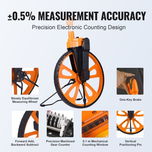 VEVOR Medidor láser VEVOR, 328 pies, ±1/16'' Medidor de distancia láser de  precisión con almacenamiento de 100 grupos, pies/m/pulgadas/pies+pulgadas, medidor  láser con pantalla LCD a color de 2,4'', modo pitagórico, medida de