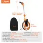 VEVOR Measuring Wheel in Inches, 317.5 mm Diameter Wheel, Centerline Design w/ Handbrake, 959.1-520mm Telescoping Measure Wheel,Measurement 0-9,999m with Bag, for Lawn/Hard/Soft/Wood Road Measuring