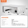 VEVOR Countertop Electric Pizza Oven, 12-inch, 1500W, 0-300 °C Temp Range, Stainless Steel Construction and Easy-to-Clean Crumb Tray, Suitable for Both Commercial and Home Use