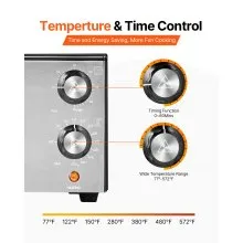 VEVOR Electric Pizza Oven, 16-inch Indoor Pizza Ovens, 572°F Max Temp, 1750W Commercial Pizzas Maker w/Timing & Temp Control, Countertops Pizza Cooker w/Pizza Rack, Crumb Tray, Diner and Home