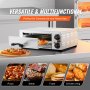 VEVOR Electric Countertop Pizza Oven 12" 1500W Adjustable Temp 0-120Min Timer