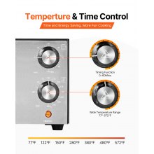 VEVOR Electric Countertop Pizza Oven 12-Inch 1450W Adjustable Temp 77 to 572°F