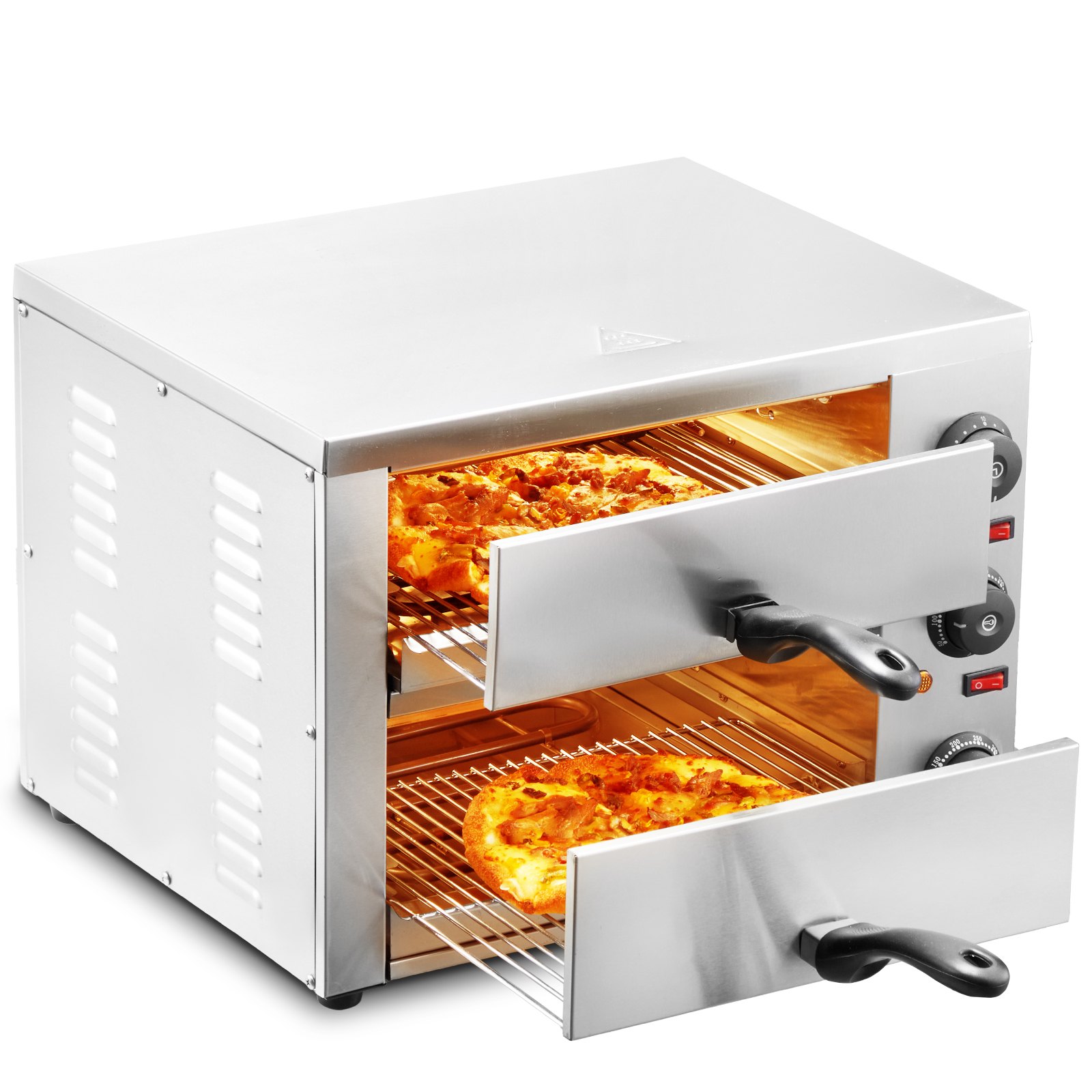 Electric Countertop Pizza Oven 12" Adjustable Temperature 0-120Min Timer Electric Countertop Pizza Oven 12" Adjustable Temperature 0-120Min Timer