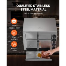 VEVOR Electric Countertop Pizza Oven 12" Adjustable Temperature 0-120Min Timer