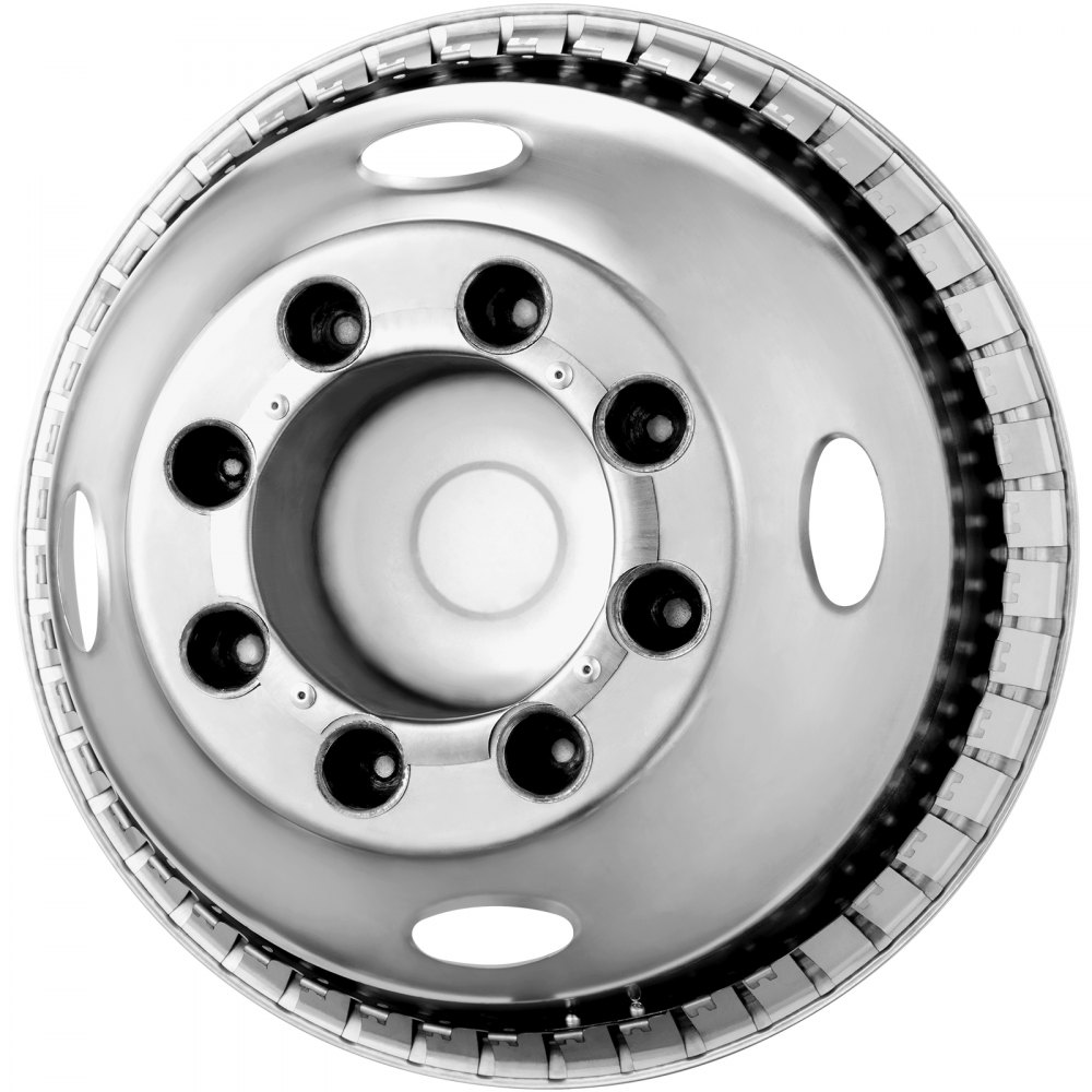 VEVOR 40.6cm 8 Lug Wheel Simulators, 304 Stainless Steel Wheel Simulator Kit with Mirror Polished Finish, 2 Front and 2 Rear Wheel Covers Fit for Ford F350 (1974-1998), 4 pcs