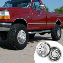 VEVOR 40.6cm 8 Lug Wheel Simulators, 304 Stainless Steel Wheel Simulator Kit with Mirror Polished Finish, 2 Front and 2 Rear Wheel Covers Fit for Ford F350 (1974-1998), 4 pcs