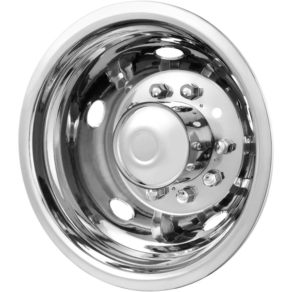 VEVOR 50cm 8 Lug Wheel Simulators, 304 Stainless Steel Wheel Simulator Kit with Mirror Polished Finish, 2 Front and 2 Rear Wheel Covers Fit for For Ford F450/F550 (2005-2020), 4 pcs