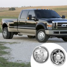 VEVOR 19.5-inch 10 Lug Wheel Simulators, 304 Stainless Steel Wheel Simulator Kit with Mirror Polished Finish, 2 Front and 2 Rear Wheel Covers Fit for Ford F450/F550 (2005-2020), 4 pcs