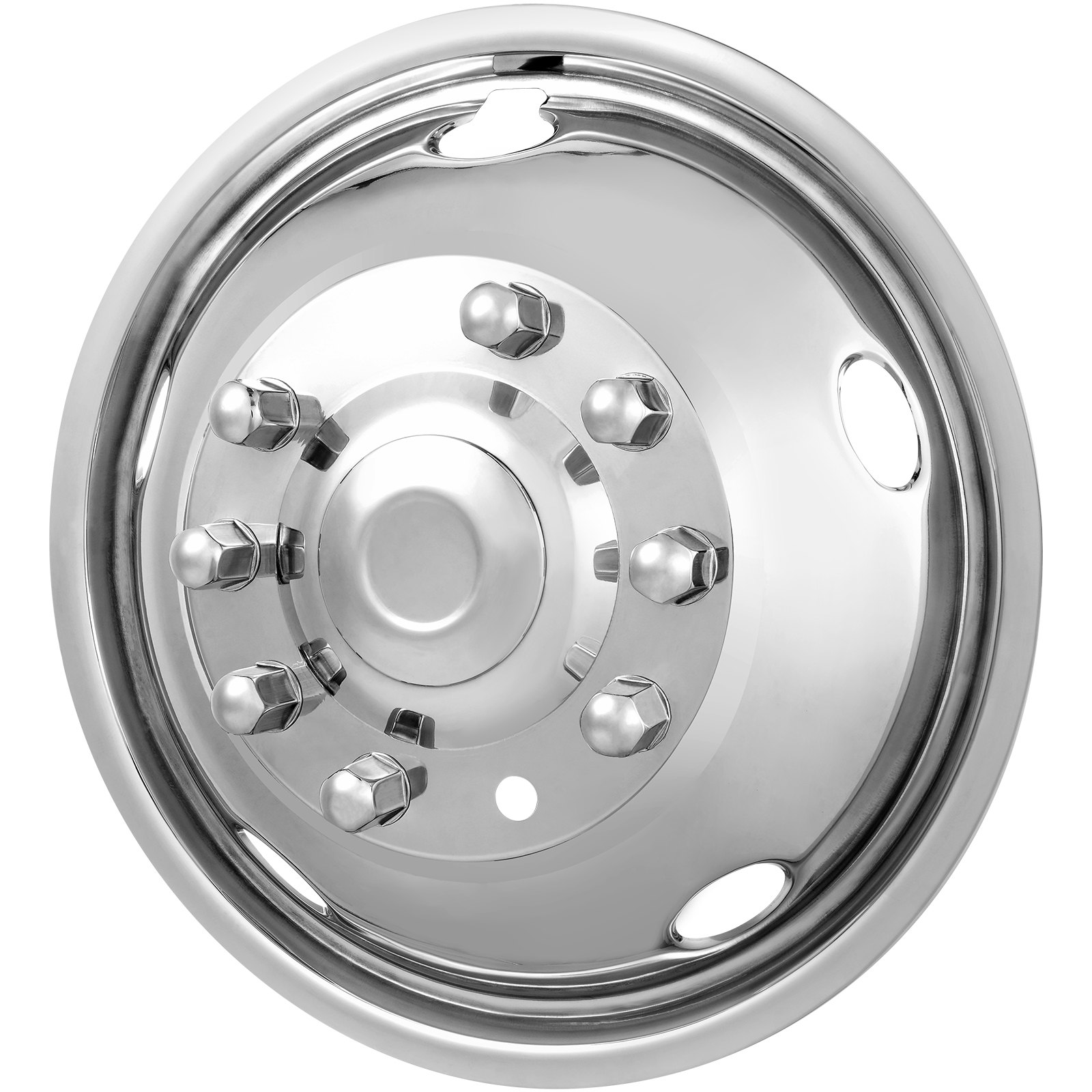 VEVOR 50cm 8 Lug Wheel Simulators, 304 Stainless Steel Wheel Simulator Kit with Mirror Polished Finish, 2 Front and 2 Rear Wheel Covers Fit for For Ford F450/F550 (2005-2020), 4 pcs