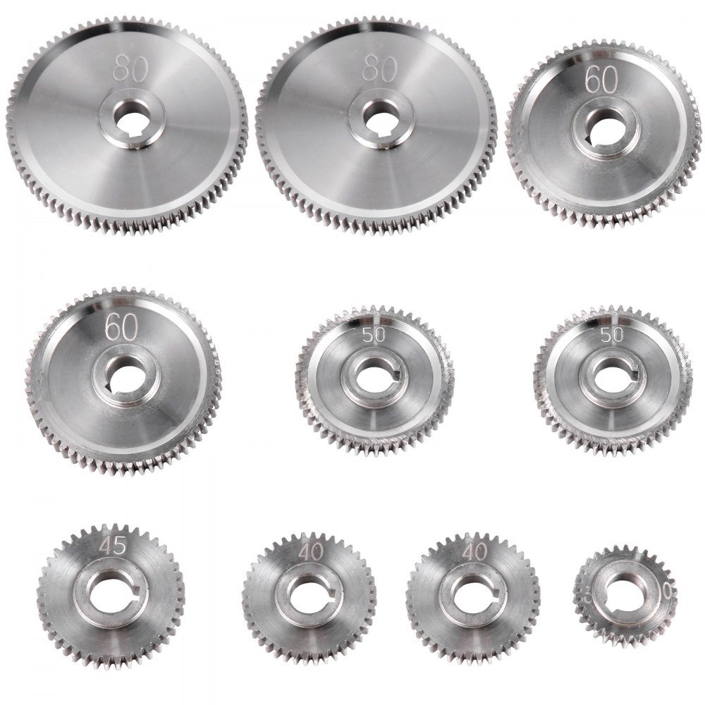 VEVOR 10PCS Metal Lathe Gears, Change Gear for Mini Lathes and Milling Machines