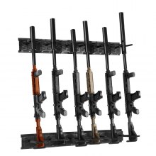 Rack de armas VEVOR, suporte de parede para rack de armas interno, rack de armas de espingarda vertical de 6 slots, suporte de exibição de rack de armas de parede de metal resistente de 180 lb com estofamento macio