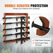 VEVOR Gun Rack 5-Slot Wood Gun Rack Wall Mount Gun Display Rack holds 5 Rifles