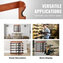 VEVOR Gun Rack 5-Slot Wood Gun Rack Wall Mount Gun Display Rack holds 5 Rifles