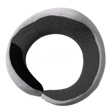 Travel Pillow Double-Layered Memory Foam Neck Pillow for Traveling Black-Gray