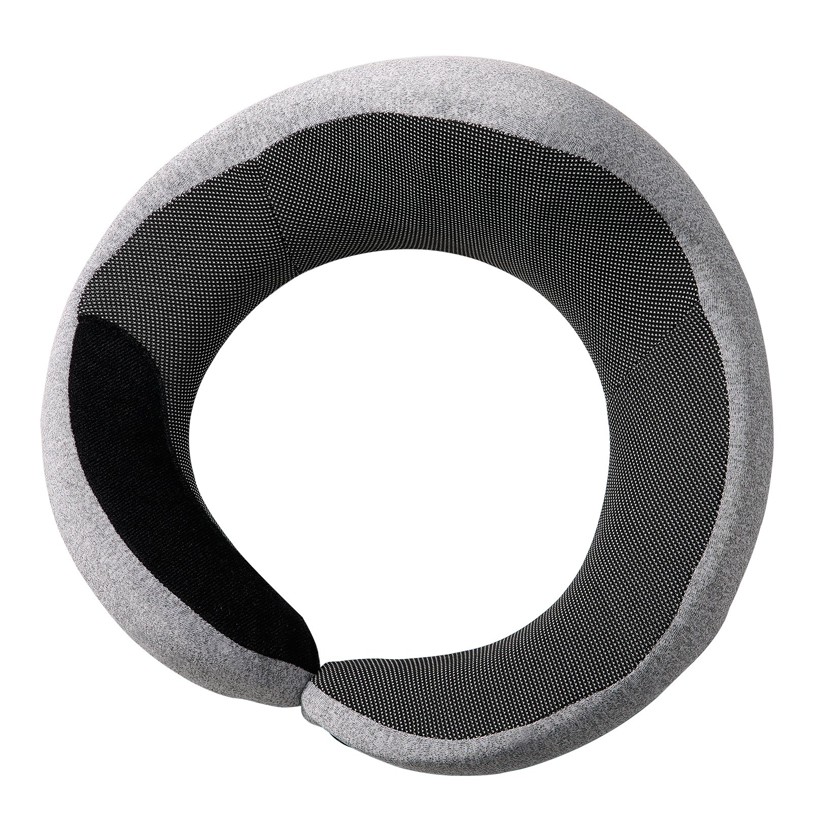 VEVOR Travel Pillow, Double-Layered 3D Support Neck Pillow for Traveling, 360° Flexible Rotation Upgraded Memory Foam Travel Neck Pillow with Eye Mask, Earplugs, Earplug Case, Storage Bag(Black-Gray)