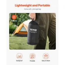 Almohada de camping ligera y portátil para viajes, con espuma viscoelástica y funda lavable