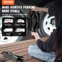 VEVOR Camper Wheel Chock Stabilizer, Heavy Duty H-shaped RV Tire Locking Chock, Built-in Wrench Fit for 3.5" to 12" Tire Space, 2 Sets of Camper Wheel Chocks with Ratchet Wrench for RV Travel Trailer