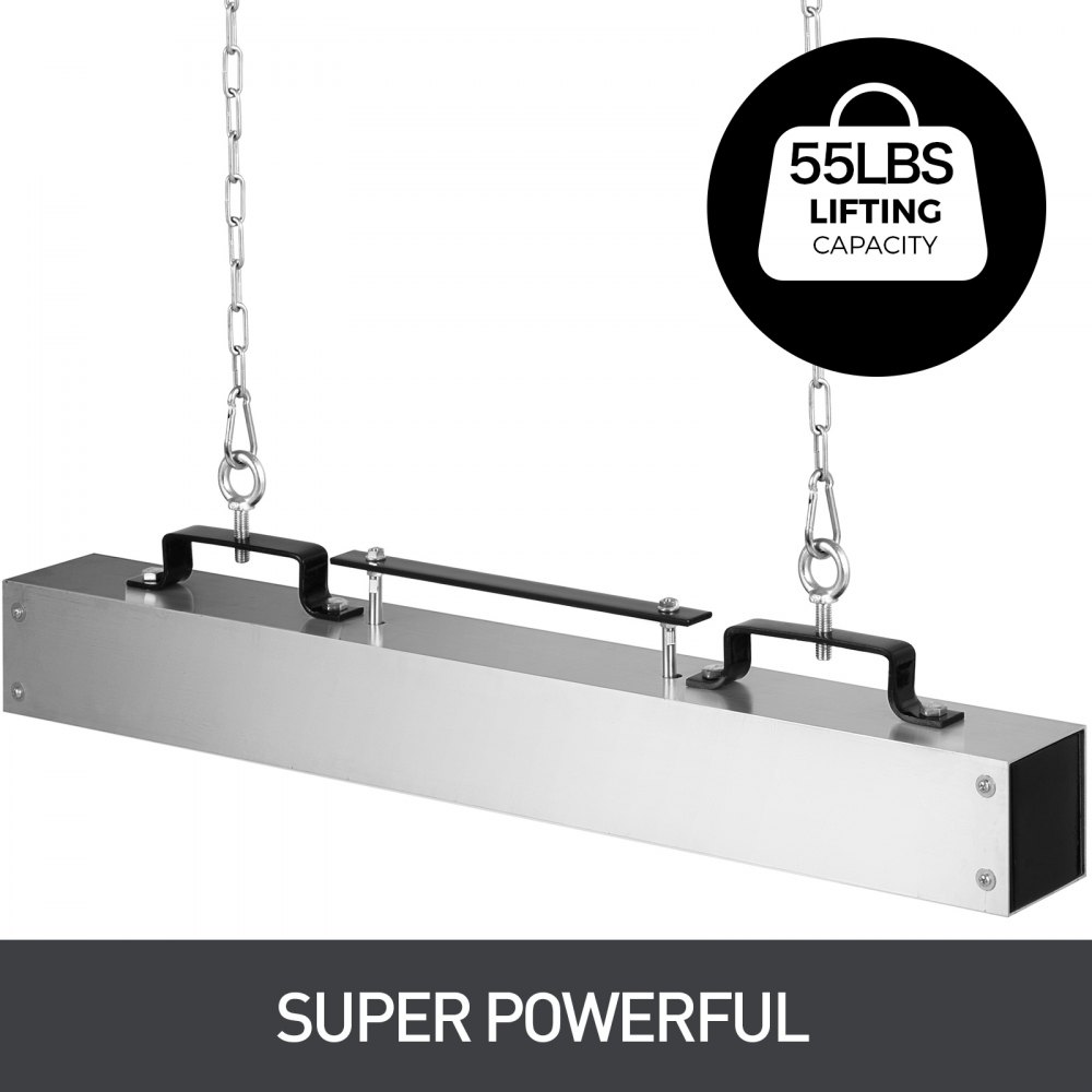 VEVOR Magnetic Sweeper 36inch Magnet Sweeper 55LBS Magnetic Forklift Sweeper Aluminium Surface Industrial Magnets Steel Material Hunting Accessories for Picking Up Nails, Bolts, Iron Chips