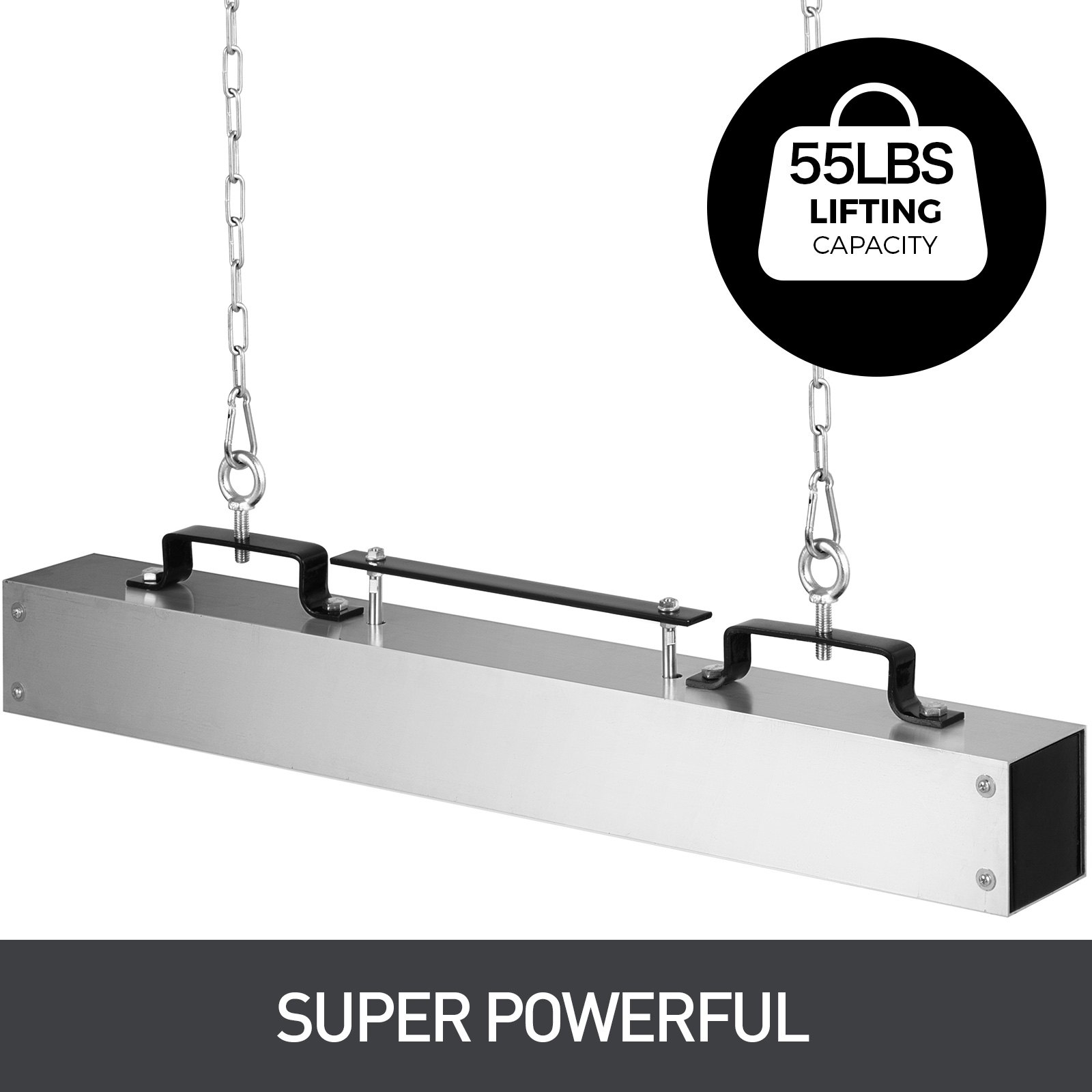 VEVOR Magnetic Sweeper 36inch Magnet Sweeper 55LBS Magnetic Forklift Sweeper Aluminium Surface Industrial Magnets Steel Material Hunting Accessories for Picking Up Nails, Bolts, Iron Chips