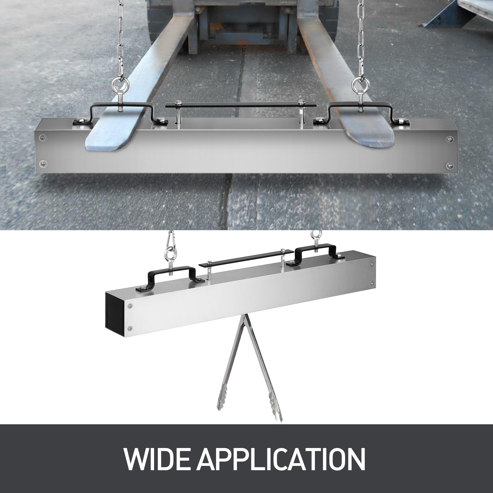 VEVOR Magnetic Sweeper 36inch Magnet Sweeper 55LBS Magnetic Forklift Sweeper Aluminium Surface Industrial Magnets Steel Material Hunting Accessories for Picking Up Nails, Bolts, Iron Chips