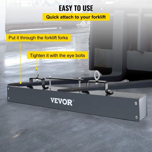 VEVOR Hanging Magnetic Magnet Sweeper 48 inch Magnet Sweeper 67 LBS Magnetic Forklift Sweeper Industrial Magnets Steel Material Hunting Accessories for Picking Up Nails, Bolts, Iron Chips