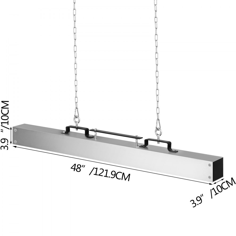 VEVOR Barredora magnética 48 pulgadas Barredora magnética 66LBS Barredora magnética para montacargas Superficie de aluminio Imanes industriales Material de acero Accesorios de caza para recoger clavos, pernos, virutas de hierro