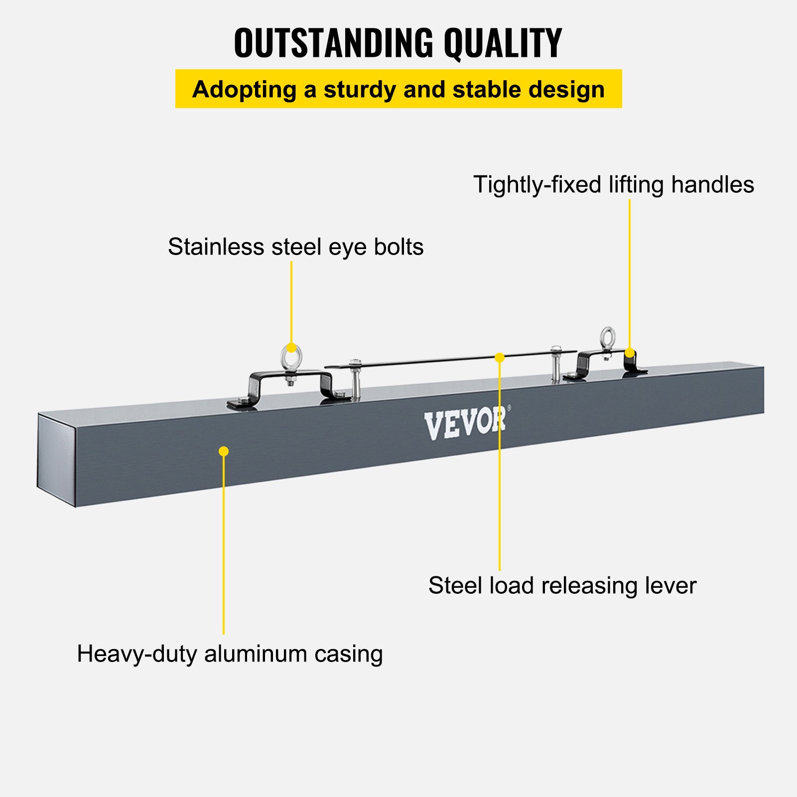 VEVOR Hanging Magnetic Sweeper 60 inch Magnetic Sweeper 78 LBS Magnetic Forklift Sweeper Industrial Magnets Steel Material Hunting Accessories for Picking Up Nails, Bolts, Iron Chips