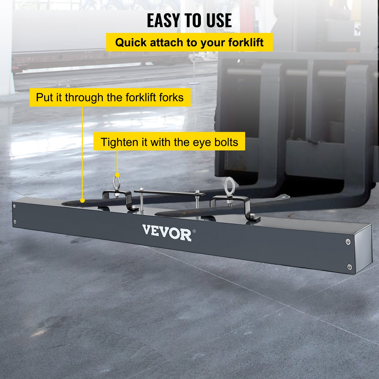 VEVOR Hanging Magnetic Sweeper 60 inch Magnetic Sweeper 78 LBS Magnetic Forklift Sweeper Industrial Magnets Steel Material Hunting Accessories for Picking Up Nails, Bolts, Iron Chips