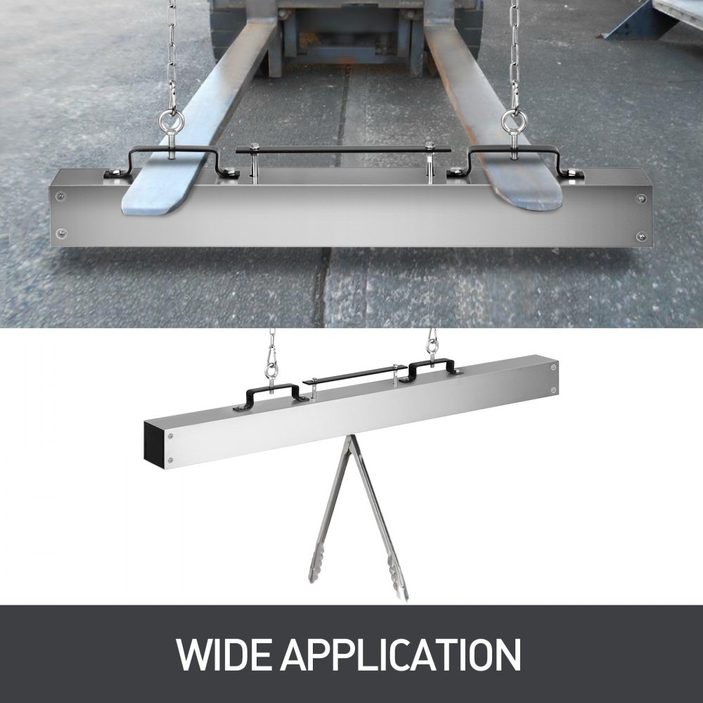 VEVOR Barredora magnética de 60 pulgadas Barredora magnética 77LBS Barredora magnética para montacargas Superficie de aluminio Imanes industriales Material de acero Accesorios de caza para recoger clavos, pernos, virutas de hierro