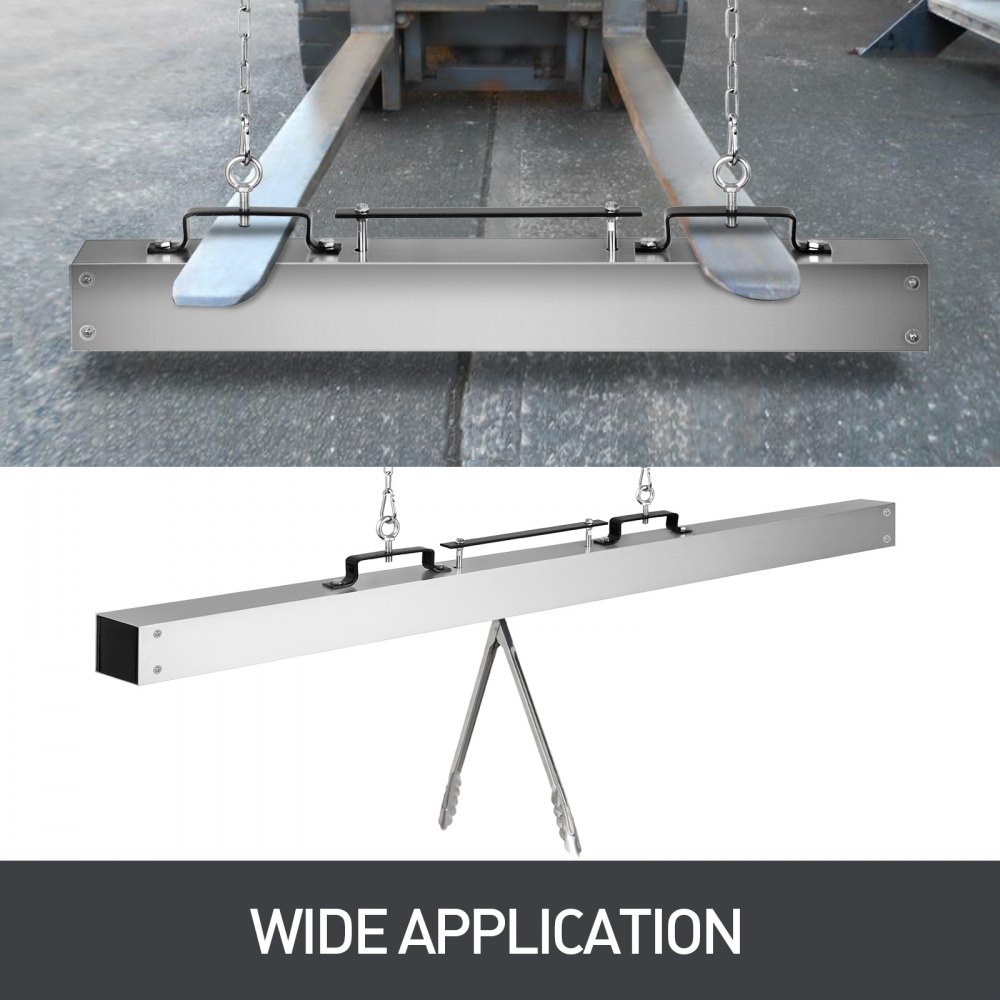 VEVOR Barredora magnética 72 pulgadas Barredora magnética 88LBS Carretilla elevadora magnética Barredora Superficie de aluminio Imanes industriales Material de acero Accesorios de caza para recoger clavos, pernos, virutas de hierro